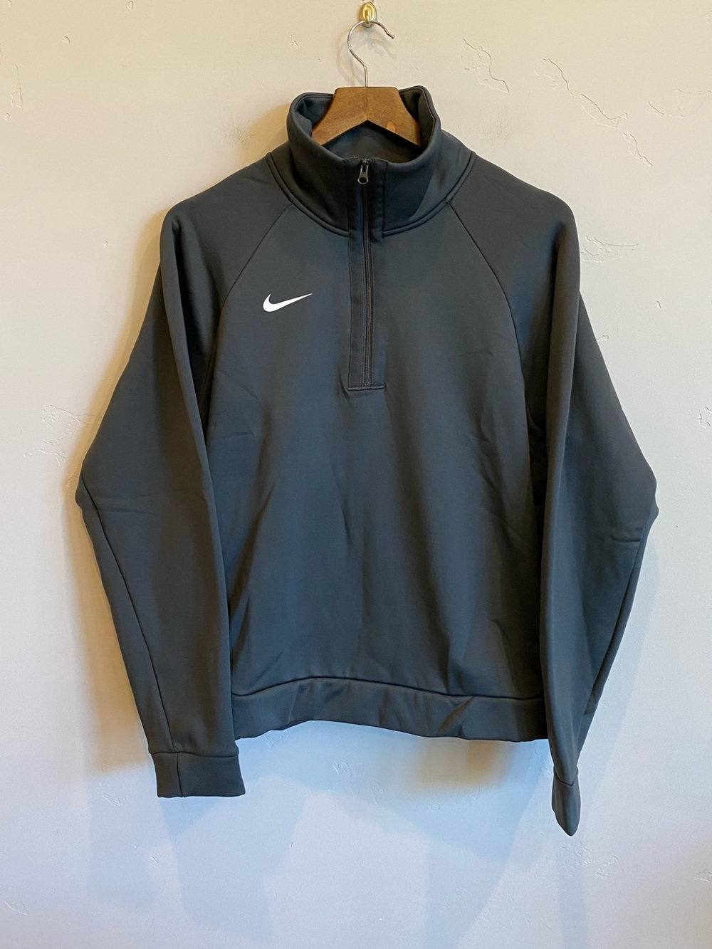NIKE Charcoal Black Quarter Zip Therma Training Pullover Jacket
